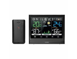 ORNO STACJA POGODOWA BEZPRZEWODOWA TEMP, WILG, LCD, CZARNA  &&