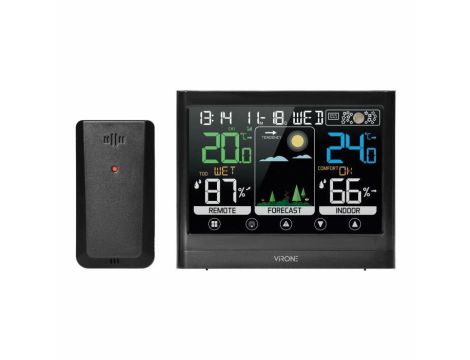 ORNO STACJA POGODOWA BEZPRZEWODOWA TEMP, WILG, LCD, CZARNA  &&