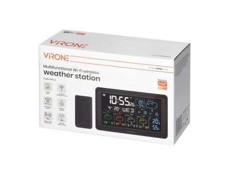 ORNO STACJA POGODOWA BEZPRZEWODOWA, WI-FI, TEMP, WILG, LCD, CZARNA  && - 2