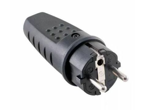 ORNO WTYCZKA GUMOWA PROSTA IP44 CZARNA 2P+Z && ...