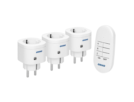 ORNO ZESTAW BEZPRZEWODOWCYH MINI GNIAZD STEROWANYCH PILOTEM 3+1  SCHUKO  &&