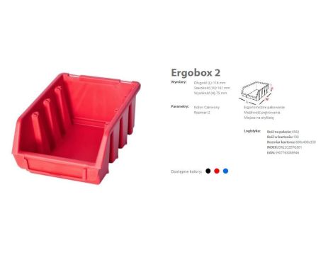 PATROL ERGOBOX 2 CZERWONY 116 x 161 x 75