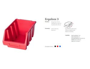 PATROL ERGOBOX 3 CZERWONY 170 x 240 x 126