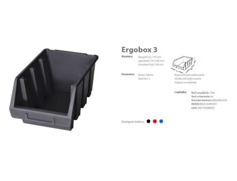PATROL ERGOBOX 3 CZERWONY 170 x 240 x 126 - 2
