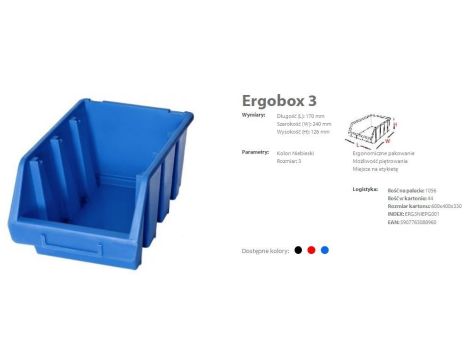 PATROL ERGOBOX 3 NIEBIESKI 170 x 240 x 126