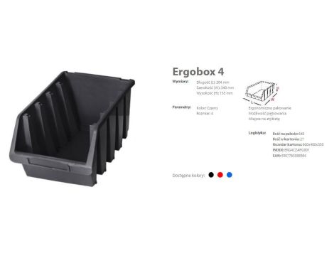 PATROL ERGOBOX 4 CZERWONY 204 x 340 x 155 - 2