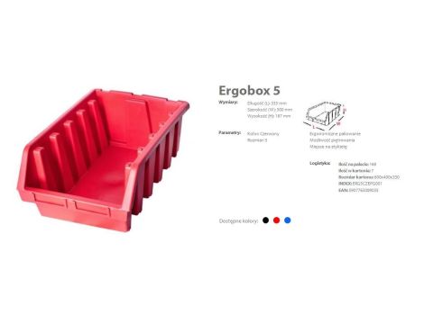 PATROL ERGOBOX 5 CZERWONY 330 x 500 x 180