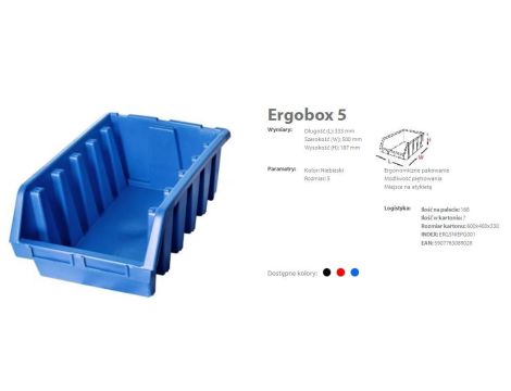 PATROL ERGOBOX 5 CZERWONY 330 x 500 x 180 - 2