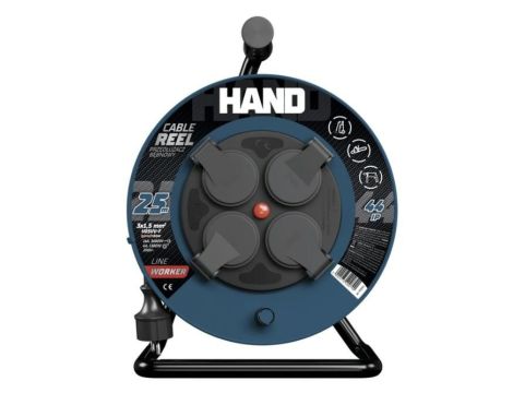 HAND PRZEDŁUŻACZ BĘBEN 20m 3x1,5mm 16A / 3680W / IP44