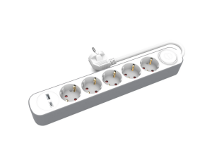PLASTROL PRZEDŁUŻACZ DOMOWY 5x GNIAZD 3m Z WYŁĄCZNIKIEM 1x USB-A 1x USB-C