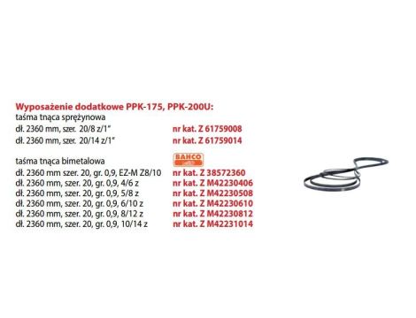 PROMA TAŚMA PPK175  2360mm  Z8/10