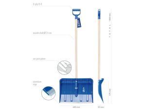 PP.ŁOPATA DO ŚNIEGU ALPIN 2 LIST. ALUM. NIEBIESKA