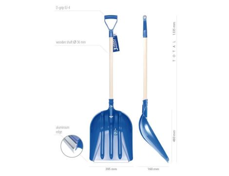 PP.ŁOPATA DO ŚNIEGU I ZIARNA NIEBIESKA STANDARD 2 WĄSKA