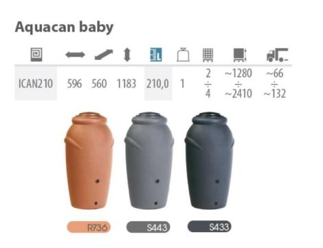 PP.POJEMNIK NA DESZCZÓWKĘ 210L ANTRACYT AQUACAN BABY