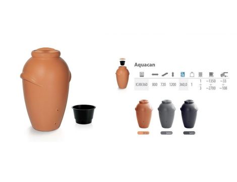 PP.POJEMNIK NA DESZCZÓWKĘ 360L SZARY AQUACAN