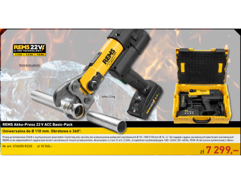 REMS PRASA AKKU-PRESS 22V ACC  BASIC-PACK (578011R220+090446R)