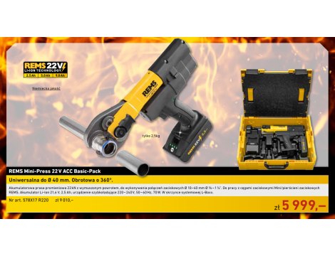 REMS PRASA MINI-PRESS 22V ACC + BASIC-PACK (578014R220+090446R)