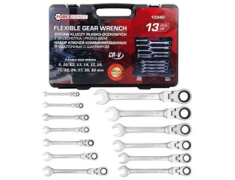 KLUCZ PŁASKO-O.GRZ.PRZEGUB.kpl. 13szt.  /FORCEKRAFT