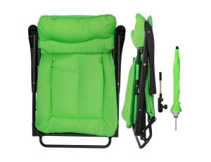 LEŻAK SKŁADANY Z PARASOLKĄ (JASNOZIELONY) DO 200KG / WMC - image 2