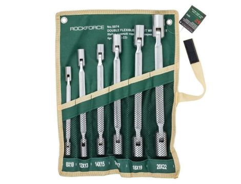 ROCKFORCE KLUCZ NASADOWY PRZEGUBOWY kpl. 6szt. 8-22mm