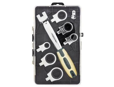 ROCKFORCE KLUCZ OCZKOWY-PRZEG.kpl. 8el. 8-19mm  /WYMIENNY Z GRZECHOTKĄ