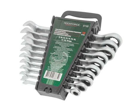 ROCKFORCE KLUCZ PŁASKO-O.GRZ/KPL 10szt. 8-19mm