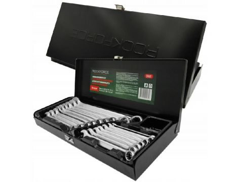 ROCKFORCE KLUCZ PŁASKO-OCZKOWY kpl.16el. (6-24mm)