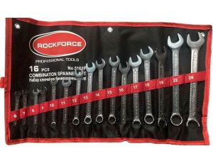 ROCKFORCE KLUCZ PŁASKO-OCZKOWY kpl.16el. (6-24mm)