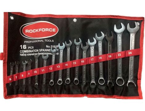 ROCKFORCE KLUCZ PŁASKO-OCZKOWY kpl.16el. (6-24mm)