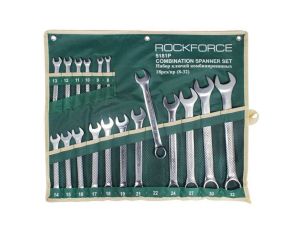 ROCKFORCE KLUCZ PŁASKO-OCZKOWY kpl.18el. (8-32mm)