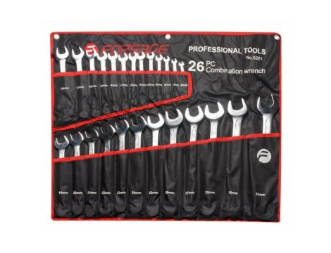 ROCKFORCE KLUCZ PŁASKO-OCZKOWY kpl.25el. (6-32mm)