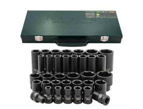 ROCKFORCE NASADKI DŁUGIE/KRÓTKIE  6-KĄT. 35el.1/2"  8-32mm