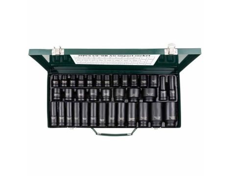 ROCKFORCE NASADKI DŁUGIE/KRÓTKIE  6-KĄT. 35el.1/2"  8-32mm - 2