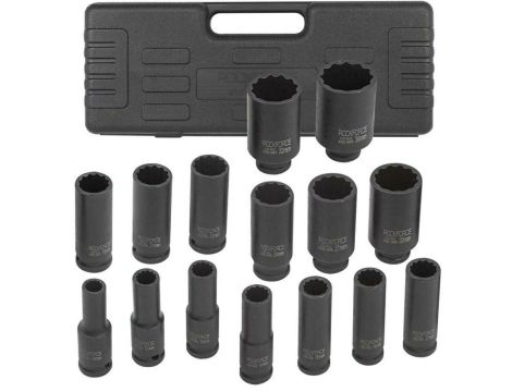 ROCKFORCE NASADKI UDAR.DŁUG.12-K 15szt. 1/2"  /WALIZKA