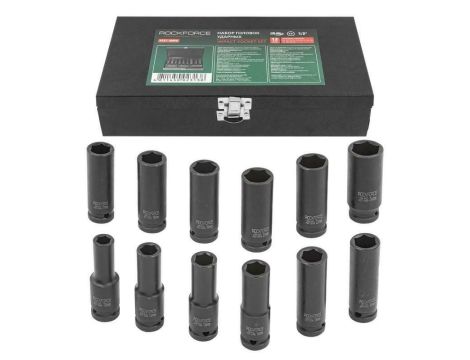 ROCKFORCE NASADKI UDAROWE DŁUGIE 12szt.1/2" 10-24mm /WALIZKA - 2
