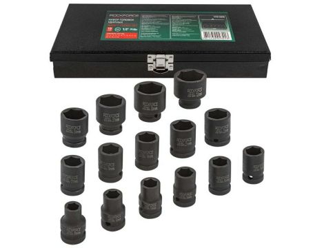 ROCKFORCE NASADKI UDAROWE kpl. 15el.1/2"  6-KĄT. (10-32mm)