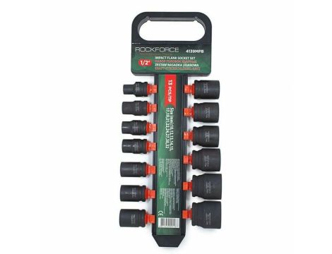 ROCKFORCE NASADKI UDAROWE KRÓTKIE 13szt.1/2" 10-32mm /WIESZAK