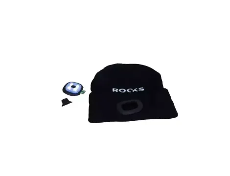 ROOKS CZAPKA Z LAMPKĄ USB 80lm CZARNA... - 2