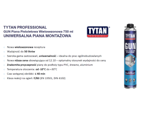 TYTAN PIANA PISTOLETOWA WIELOSEZONOWA GUN 750ml PROFESSIONAL -10C