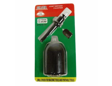 GŁÓWKA WIERTARKI 13mm 1/2 +ADAPTER /SILVER