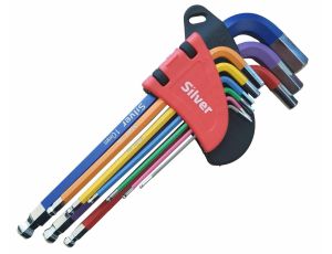 IMBUS 9szt./ KULA DŁUGIE 1,5-10mm /SILVER