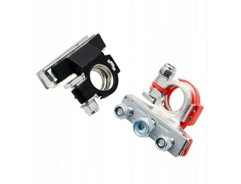 KLEMY AKUMULATOROWE M6 M8 2szt SILVER