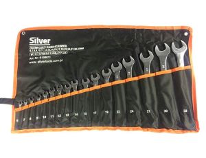 KLUCZ PŁASKO-OCZKOWY    17szt. /SILVER 6-22mm