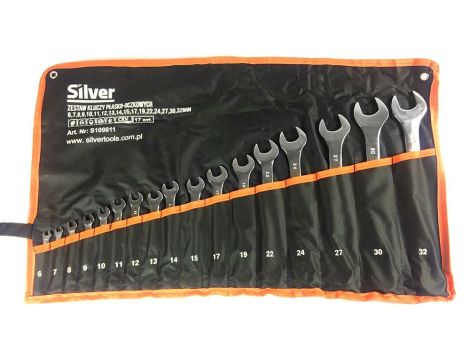 KLUCZ PŁASKO-OCZKOWY    17szt. /SILVER 6-22mm