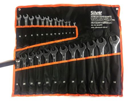 KLUCZ PŁASKO-OCZKOWY    25szt. /SILVER 6-32mm