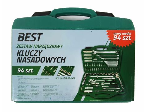 KLUCZE NASADOWE 94el KLUCZAMI PŁASKIMI ZESTAW/SILVER...