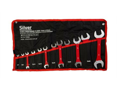 KLUCZE PŁASKIE DWUSTRONNE 12szt. /SILVER 6-32mm - 2