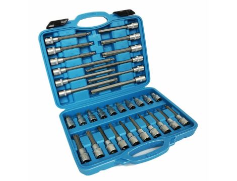 KLUCZE TORX 1/2" PRZEDŁUŻANE 32szt   /SILVER