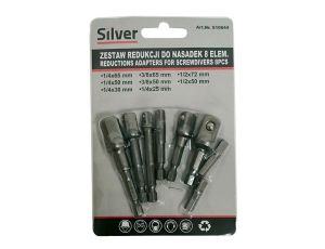 KOŃCÓWKA ŚRUB.UCH.NASADEK KPL1/4-3/8-1/2 8szt. /SILVER
