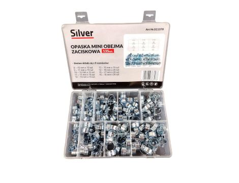 OPASKI SPRĘŻYNOWE ZACISKOWE OBEJMY  135szt. SILVER